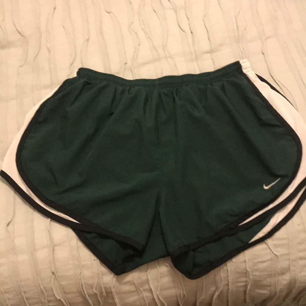 Nike tempo running shorts- green and black